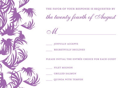 Swaying Palms Purple Invitation