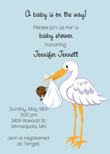 Stork With African American Invitation