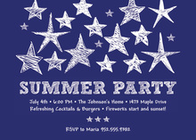 Blue Stars Summer Party Invitation