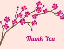 Classic Cherry Pink Thank You Cards