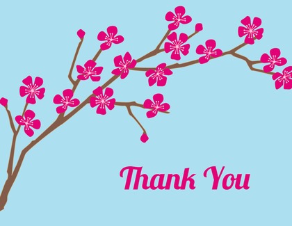 Classic Cherry Pink Thank You Cards