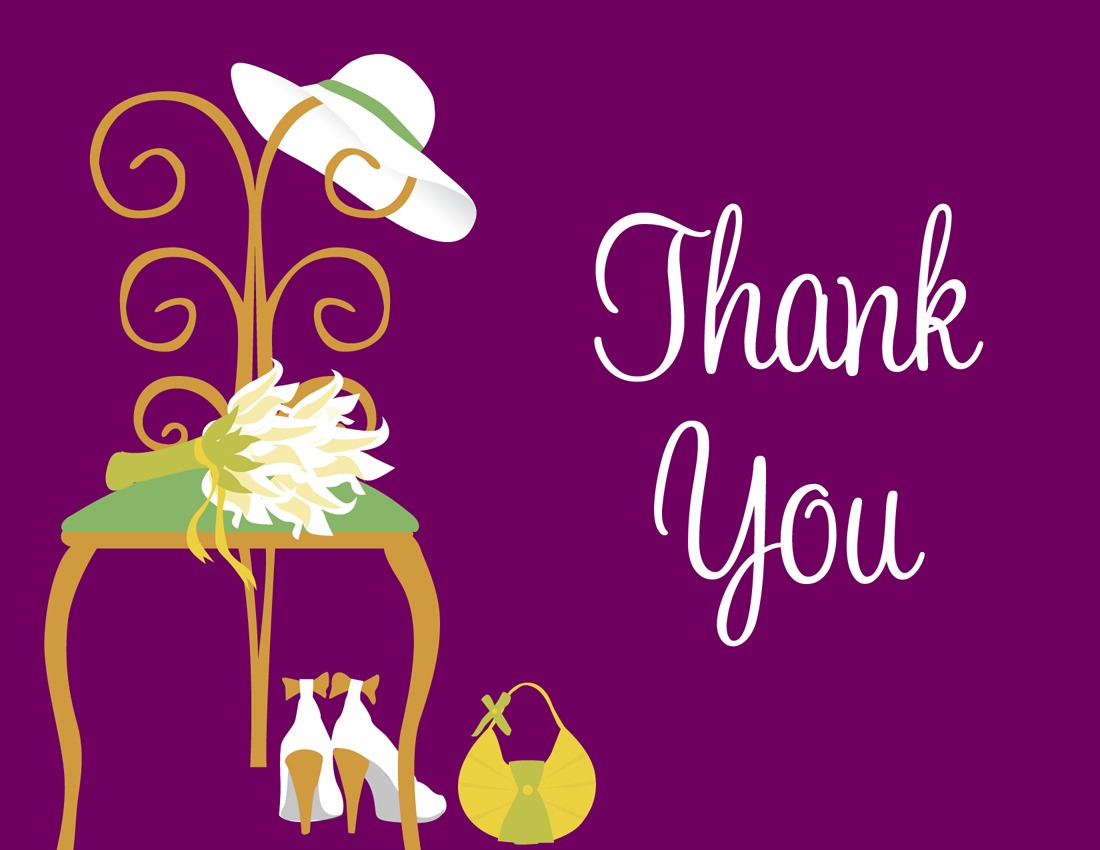 Special Day Purple Thank You Cards