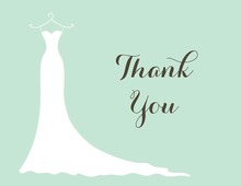 Bridal Gown Mint Thank You Cards