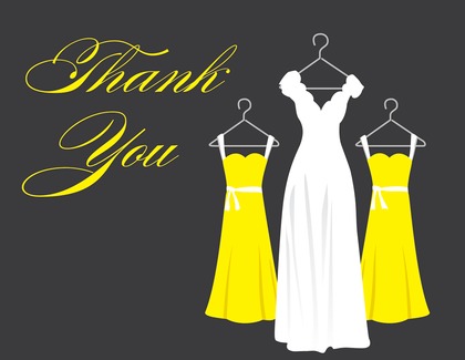 Lavender Background Dresses Thank You Cards