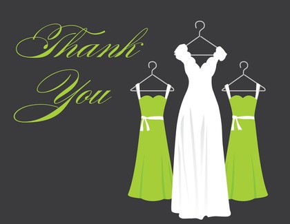 Blue Background Dresses Thank You Cards