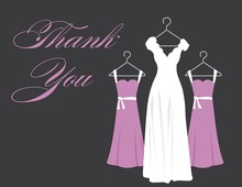 Lavender Background Dresses Thank You Cards