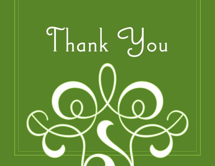 Classic Flourish Red Thank You Cards