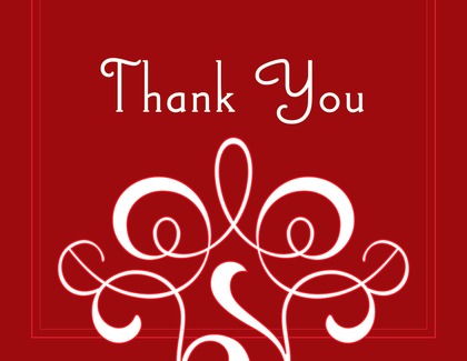 Classic Flourish Purple Thank You Cards