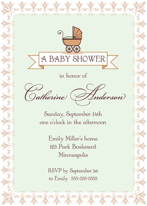 Flourish Border Girl Invitation