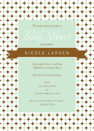 Ribbon Scroll Blue Invitations