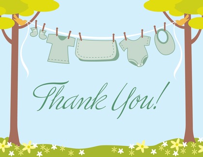 Clothes Baby Girl Thank You Cards
