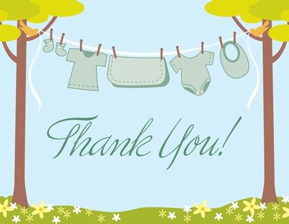 Clothes Baby Boy Thank You Cards