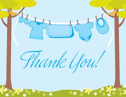 Clothes Baby Girl Thank You Cards
