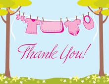 Clothes Baby Girl Thank You Cards