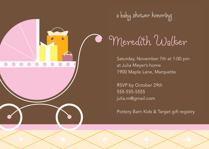 Trendy Pram Invitations