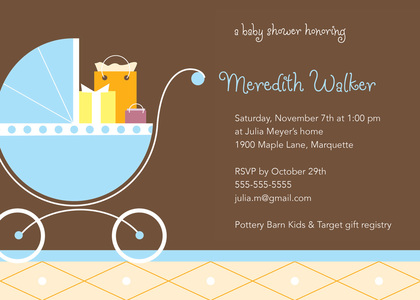Trendy Pram Invitations