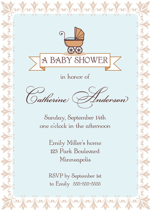 Flourish Border Girl Invitation