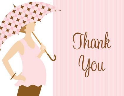 Umbrella Dots Boy Thank You Cards