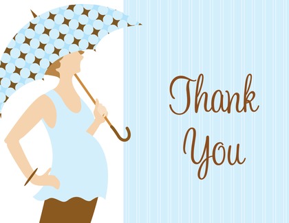 Umbrella Dots Thank You Cards