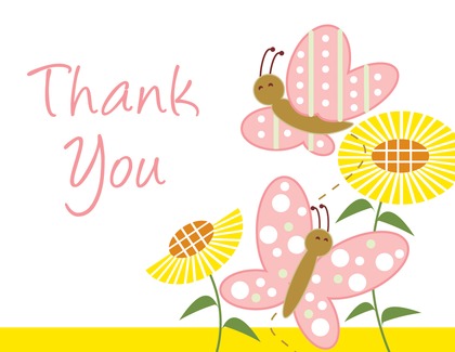 Flying Butterflies Thank You Cards