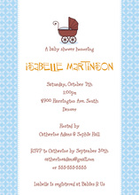 Modern Scroll Blue Invitations