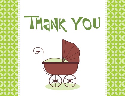 Modern Pink Carriage Thank You Cards