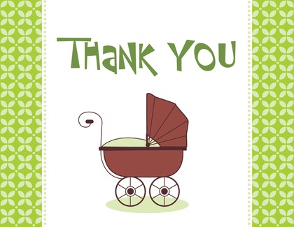 Modern Blue Carriage Thank You Cards