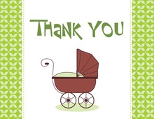 Modern Green Carriage Thank You Cards