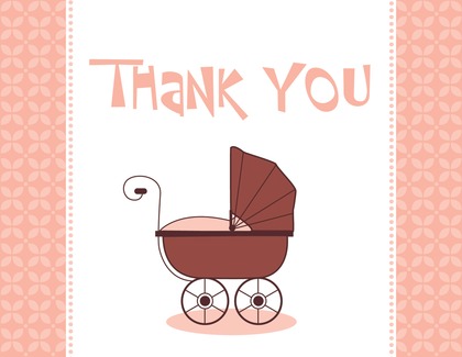 Modern Blue Carriage Thank You Cards