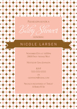 Ribbon Scroll Pink Invitations