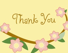 Flowers and Leaves Thank You Cards