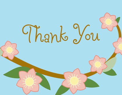 Flowers and Leaves Thank You Cards