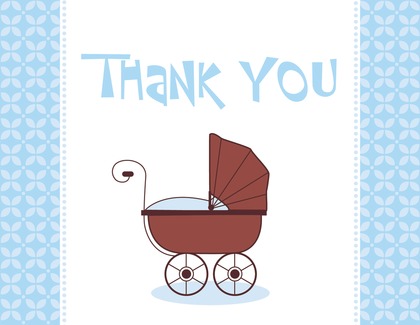 Modern Pink Carriage Thank You Cards