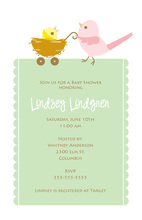 Song Bird Blue Flowers Invitations