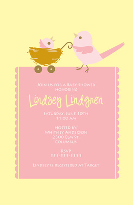 Charming Classic Mama Bird Invitation