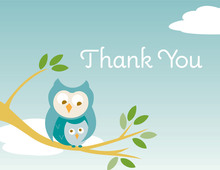 Blue Elephants Baby Shower Thank You Note