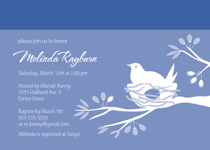 Silhouette Bird On nest Invitation