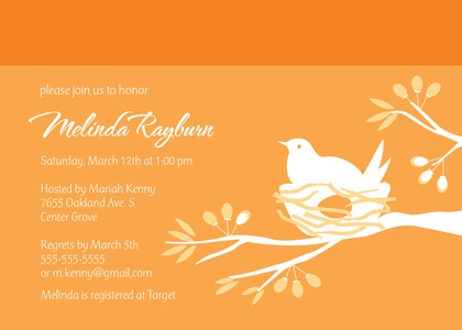 Bird on Nest Boy Invitation