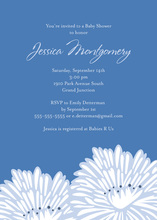 Aqua Polka Dots Flower Wreath Baby Shower Invitations