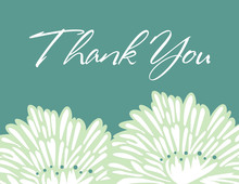 Stylish Flower Green Thank You Cards