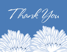 Stylish Flower Blue Thank You Cards