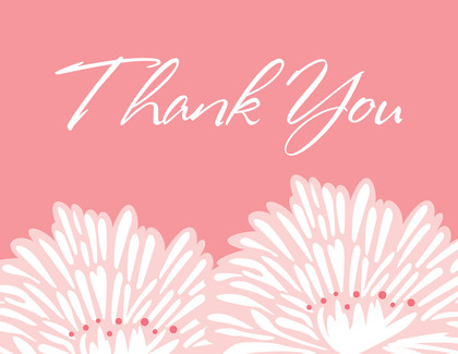 Stylish Flower Green Thank You Cards