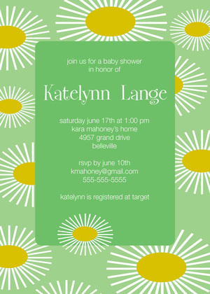 Modern Sunflower Blue Invitation