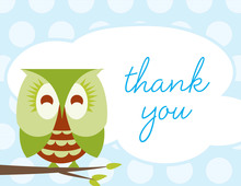 Blue Elephants Baby Shower Thank You Note