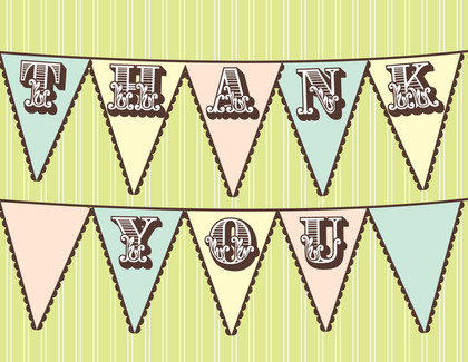 Modern Flags Pink Thank You Cards