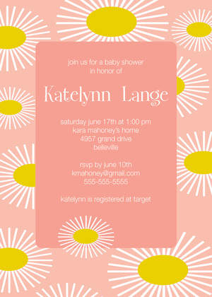 Modern Sunflower Blue Invitation