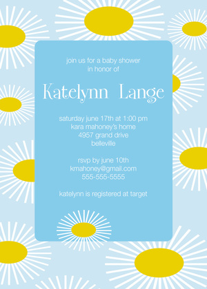 Modern Sunflower Pink Invitation