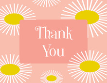 Sunflower Pink Thank You Cards
