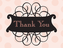 Antique Flourish Pink Thank You Cards