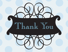 Antique Flourish Blue Thank You Cards